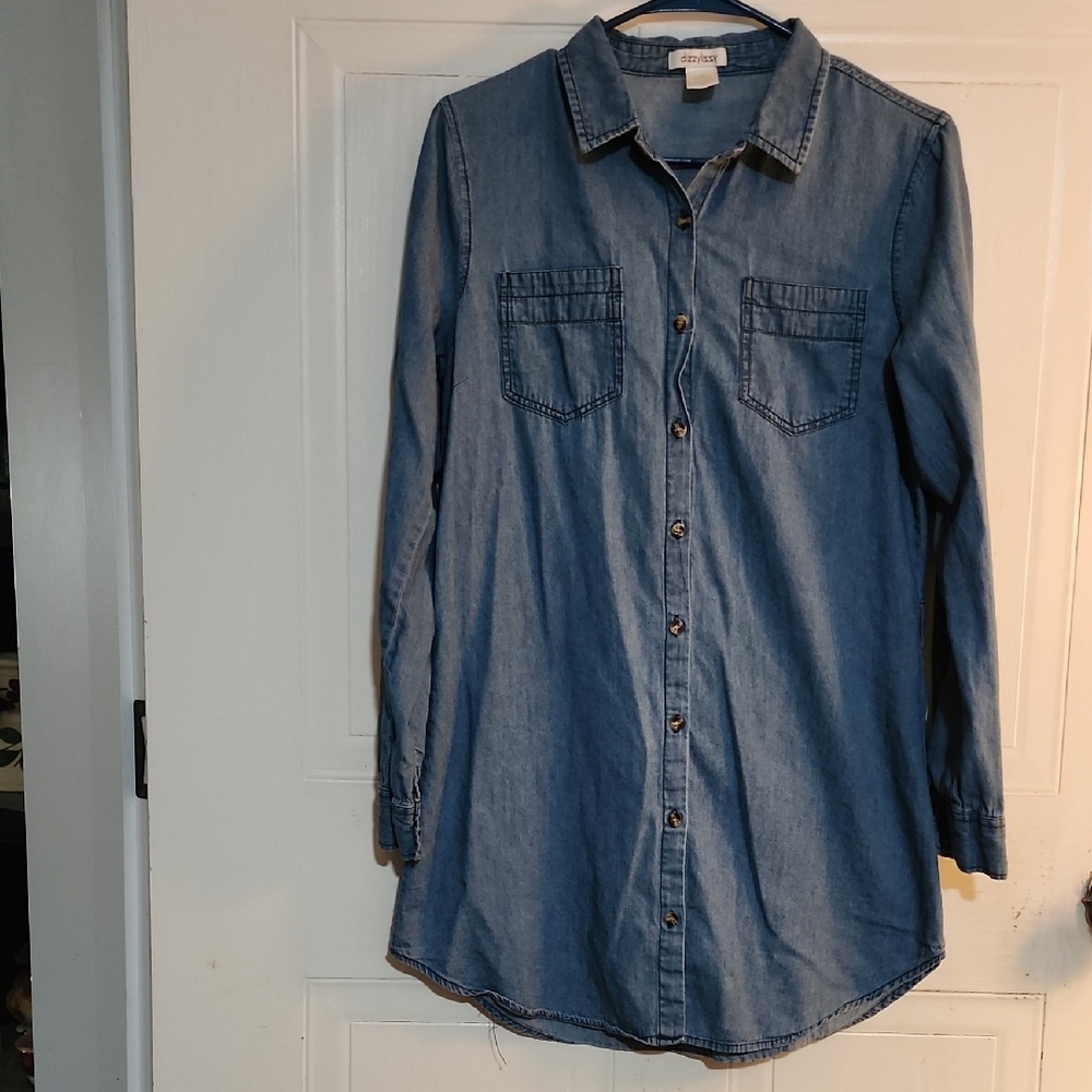 Blue Denim Button-Up Shirt